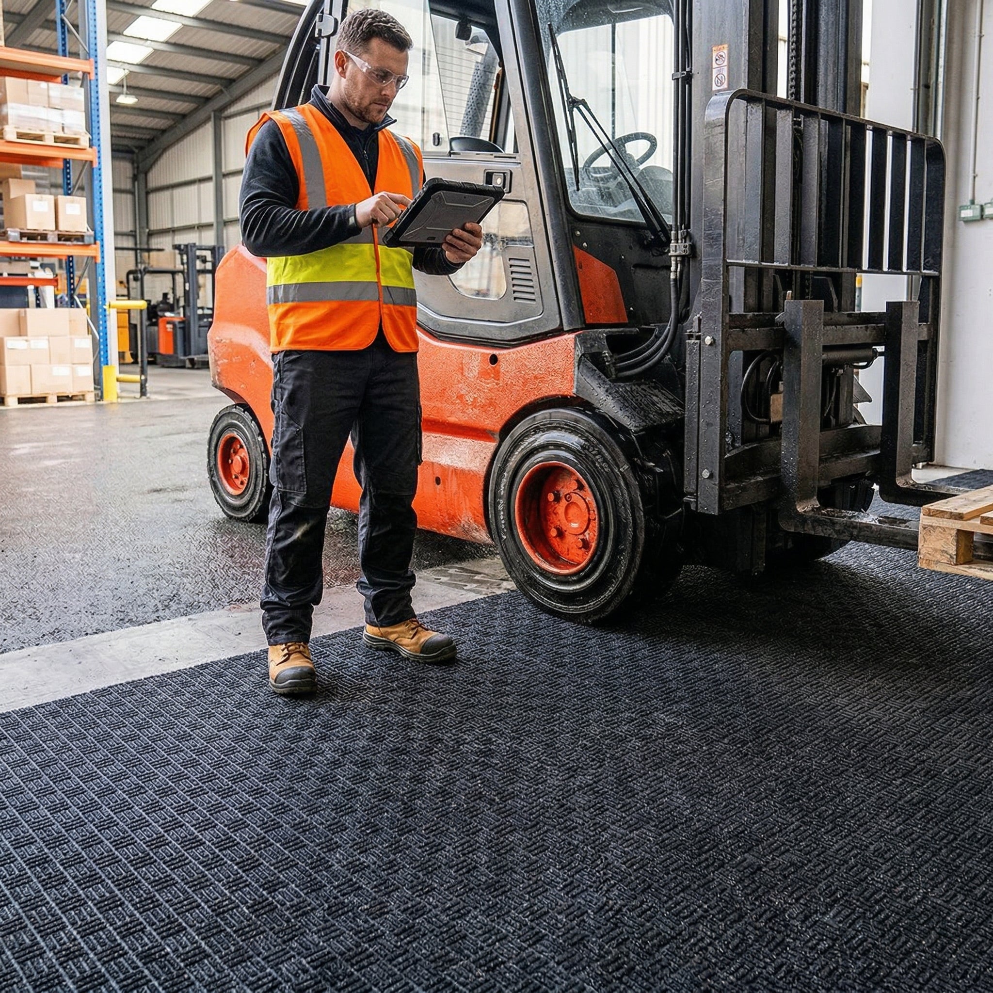 Heavy Duty Forklift Mat UK - Premium Polypropylene Warehouse Floor Protection