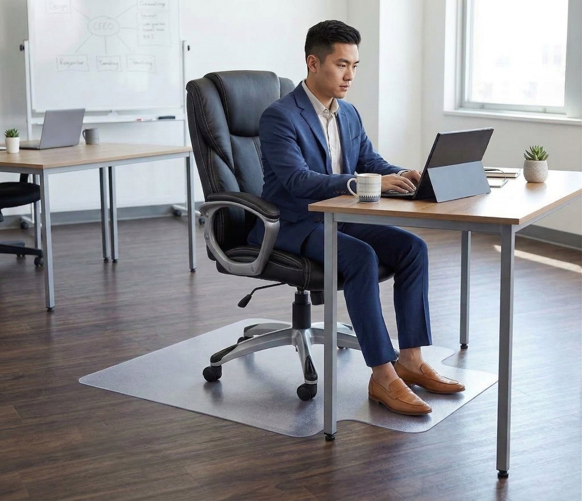 Premium High-Performance Chair Mat with Lip for Carpeted Floors - Durable Floor Protection and Ergonomic Design