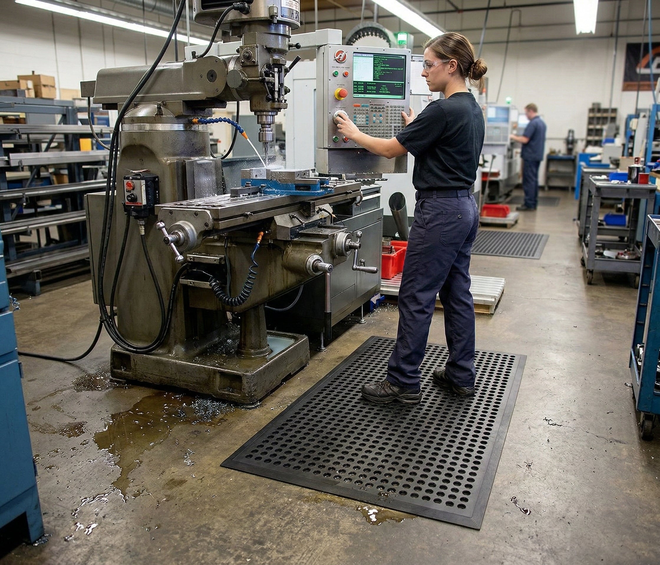 Professional Anti-Fatigue Mat 90cm x 150cm - Oil-Resistant, Slip-Reducing, Heavy Duty Safety Solution for Industrial Workspaces