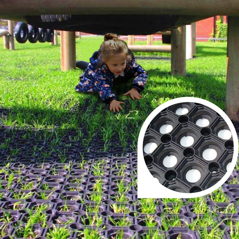 Rubber Grass Mats 23mm - 150x100cm with Pegs & Ties, Weather Resistant, Efficient Drainage, Fall Protection, Eco-Friendly, Wheelchair Friendly