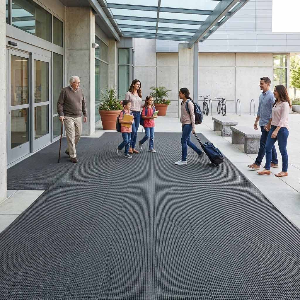 Premium Heavy Duty Entrance Roll Matting with Slip-Resistant Tread for Indoor and Outdoor Use, Easy Installation and Versatile Fit