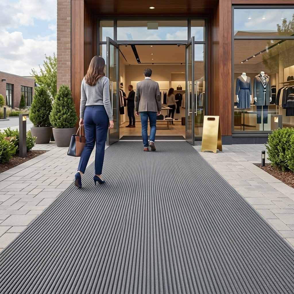 Premium Heavy Duty Entrance Roll Matting with Slip-Resistant Tread for Indoor and Outdoor Use, Easy Installation and Versatile Fit