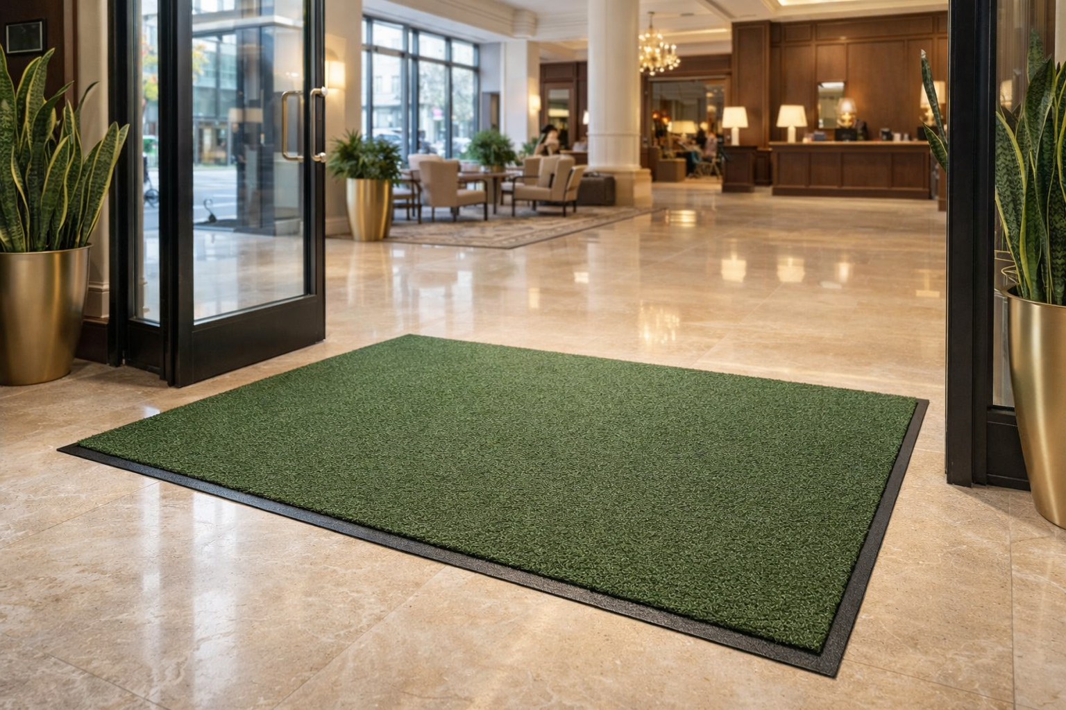 Premium Green Coir Doormat UK - Heavy-Duty 17mm Natural Entrance Mat