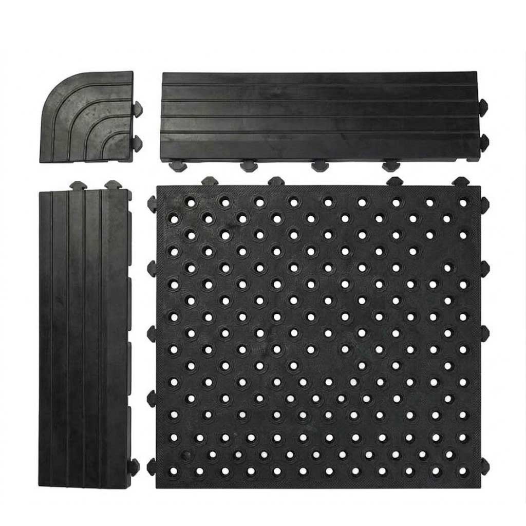 Premium Anti-Fatigue Mat - Extra Thick, Durable Rubber Tiles with Seamless Installation for Workplace Comfort and Safety