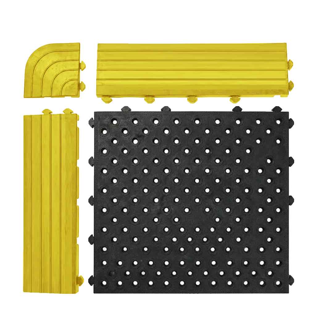 Premium Anti-Fatigue Mat - Extra Thick, Durable Rubber Tiles with Seamless Installation for Workplace Comfort and Safety