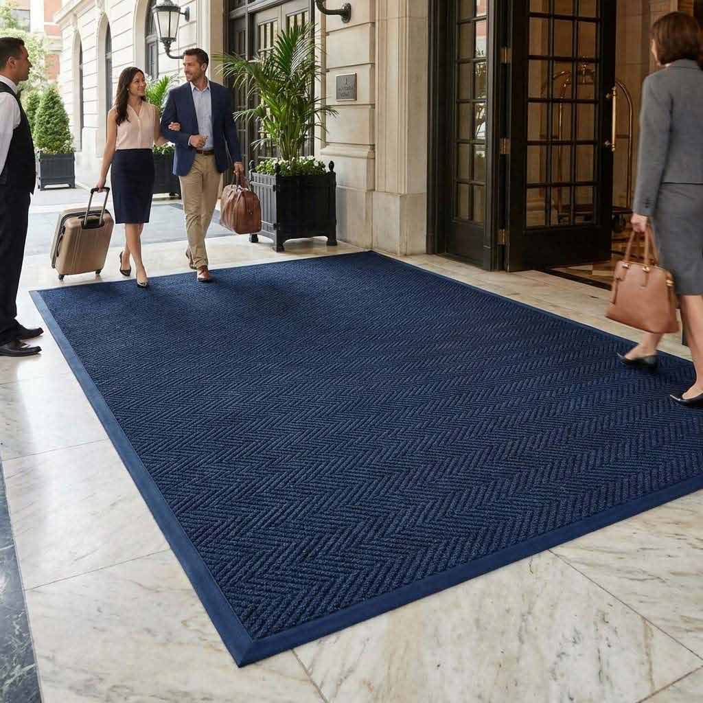 Premium Herringbone Entrance Mat UK | Heavy-Duty Bi-Level Door Mat