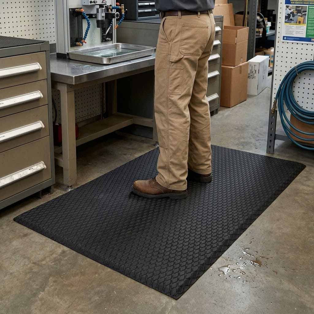 Premium Anti-Fatigue Mats with Non-Slip Surface and Bevelled Edges for Workplace Safety and Comfort