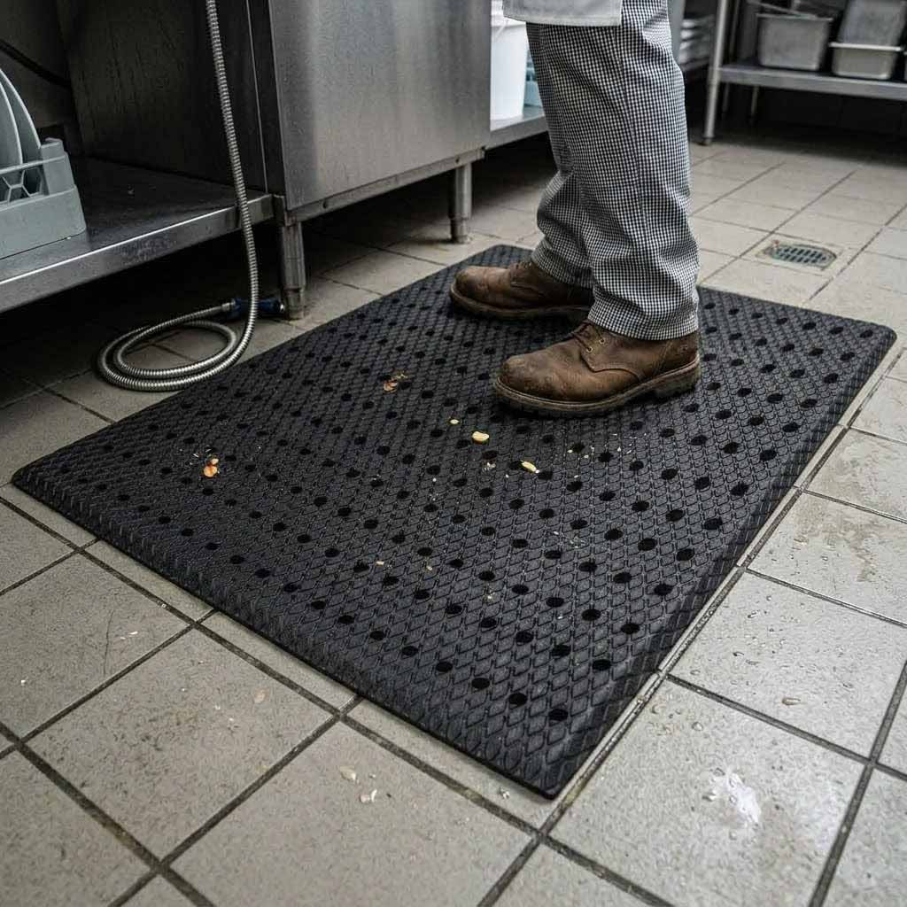 Premium Anti-Fatigue Non-Slip Mats with Drainage Holes for Workplace Safety and Comfort