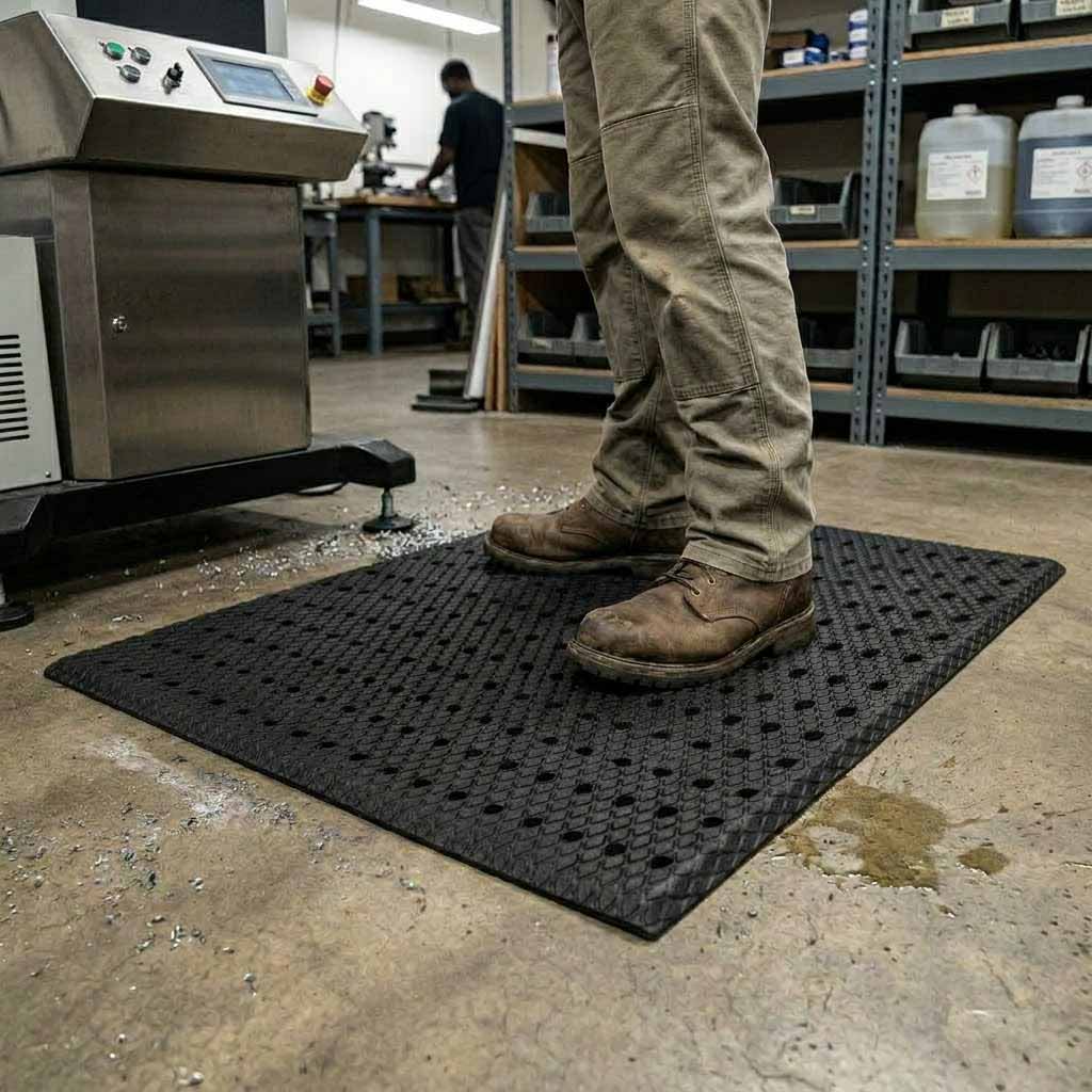Premium Anti-Fatigue Non-Slip Mats with Drainage Holes for Workplace Safety and Comfort