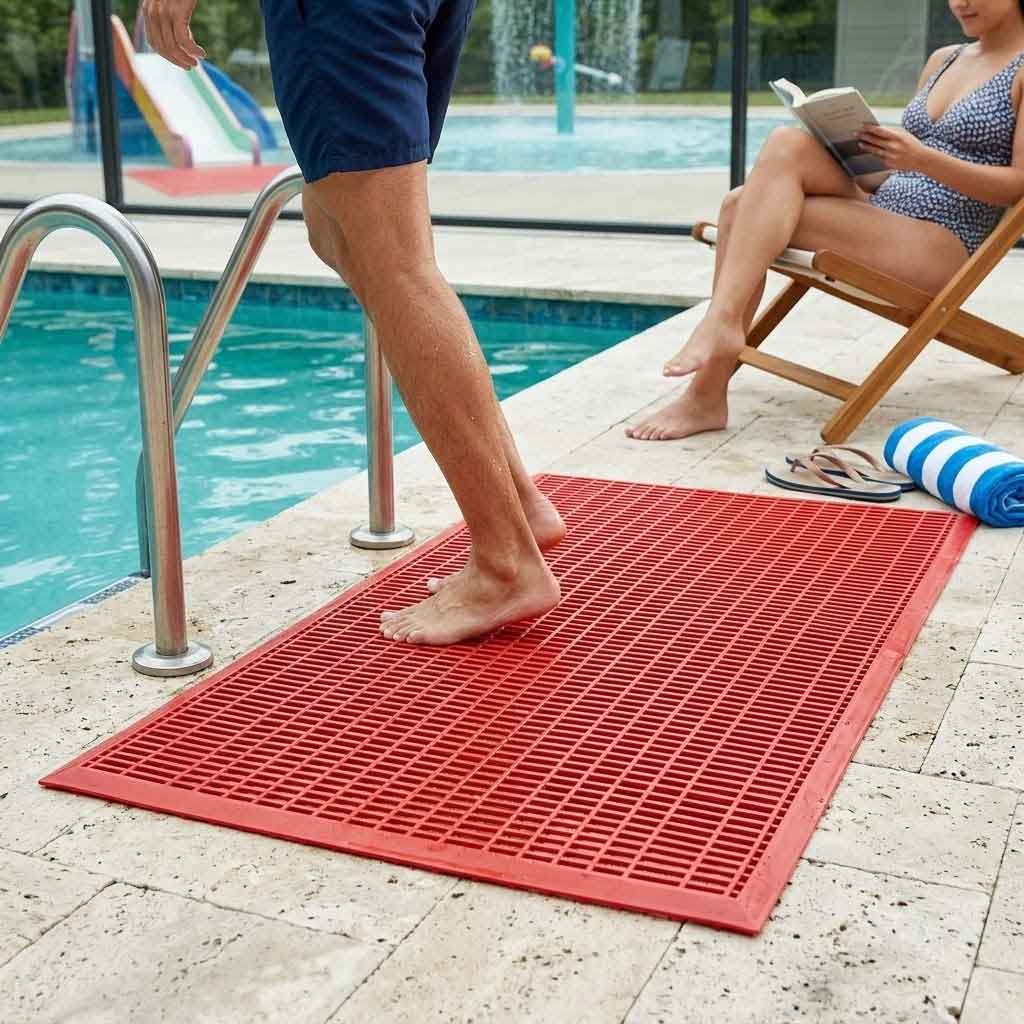 Premium Leisure Swimming Pool Matting for Enhanced Safety and Comfort in Wet Areas
