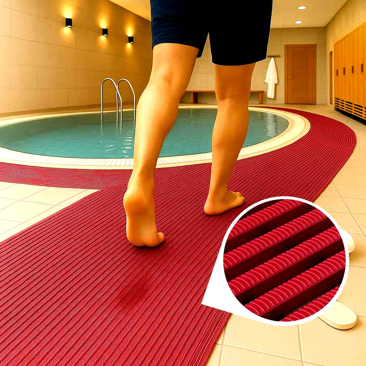 Premium Non-Slip Wet Area Mat with Multi-Directional Self-Draining Design for Safety and Hygiene in Pools and Showers