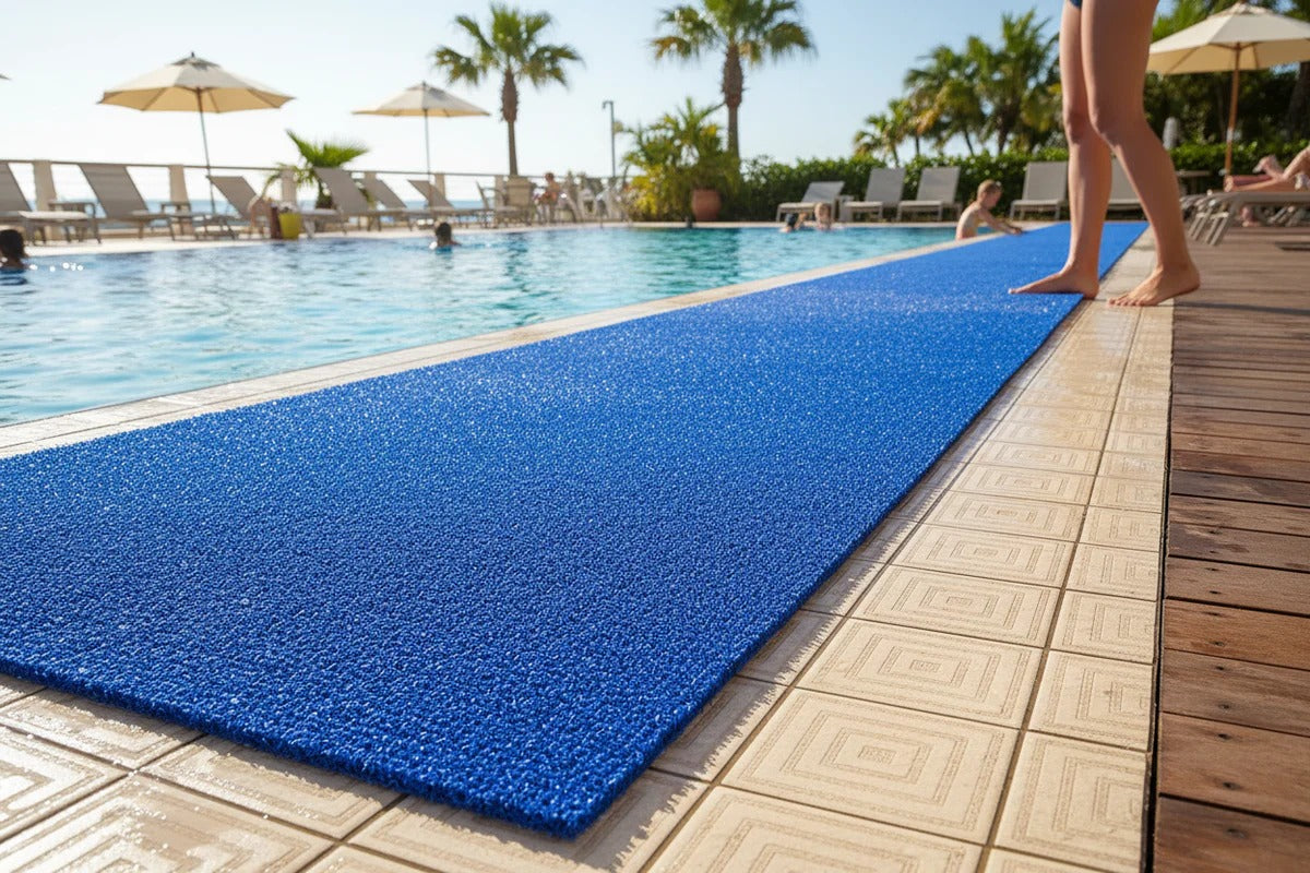 Premium Slip-Resistant Comfort Mats for Swimming Pool Areas - Easy to Clean and Fully Reversible Design