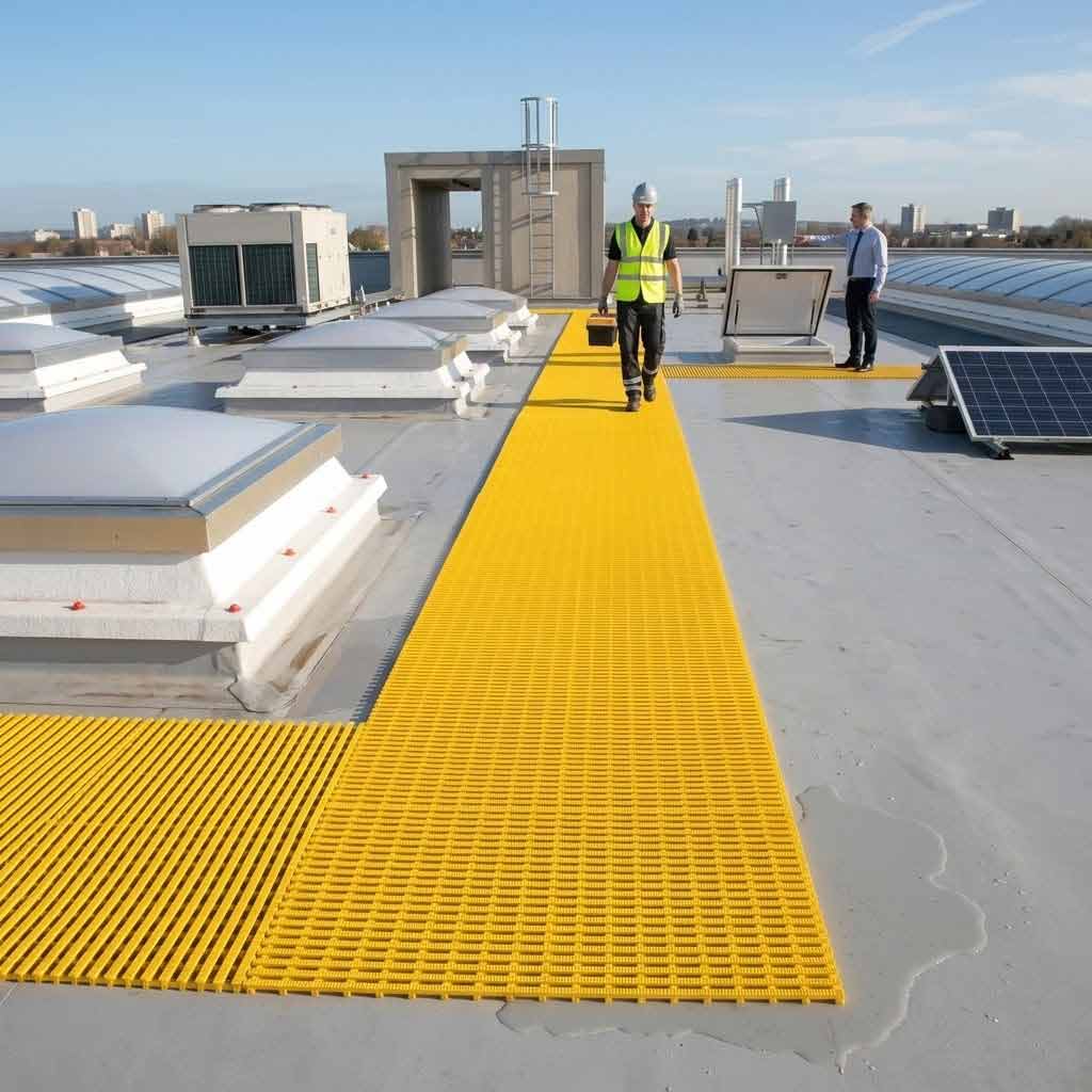 Professional Heavy Duty PVC Roof Matting - 10m Roll, Slip-Resistant and Weather-Resistant for Flat Roofs and Walkways