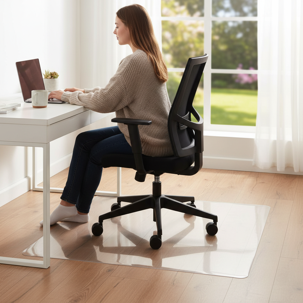 Premium Durable Polycarbonate Chair Mat for Hard Floors - Transparent Floor Protection with High Scratch Resistance