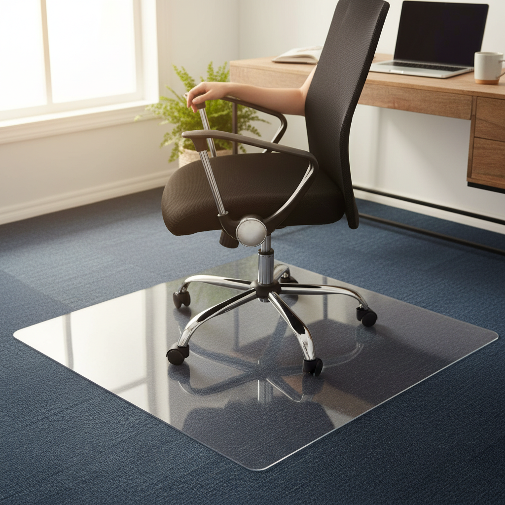 Premium Transparent Chair Mat for Carpet Floors - Polycarbonate, Heavy Duty, Scratch Resistant, and Slip Resistant