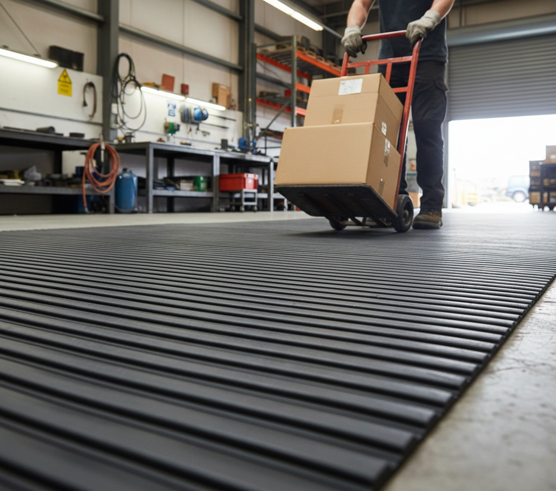 Premium Heavy Duty Rubber Matting with Ribbed Surface for Enhanced Grip and Durability in Industrial and Commercial Settings