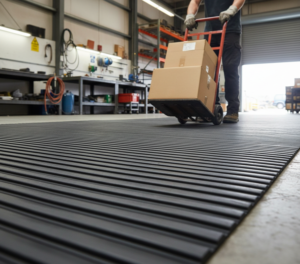 Premium Heavy Duty Rubber Matting with Ribbed Surface for Enhanced Grip and Durability in Industrial and Commercial Settings