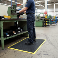 Premium Safety Anti-Fatigue Mat with Yellow Border - Ergonomic Design for Comfort and Safety in the Workplace