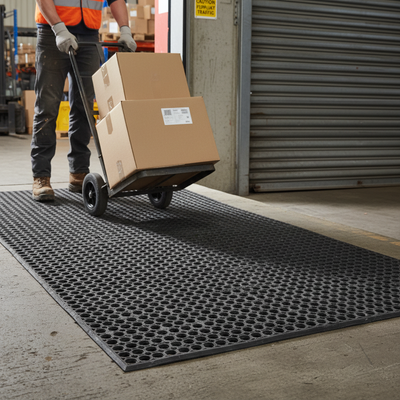 Heavy Duty Anti-Slip Rubber Mat UK | Premium Drainage System