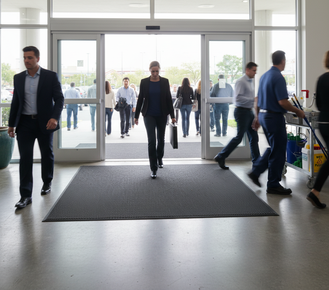 Premium Heavy Duty Entrance Mat with Twisted Pile Surface and Anti-Slip Nitrile Rubber Backing for Safety and Durability