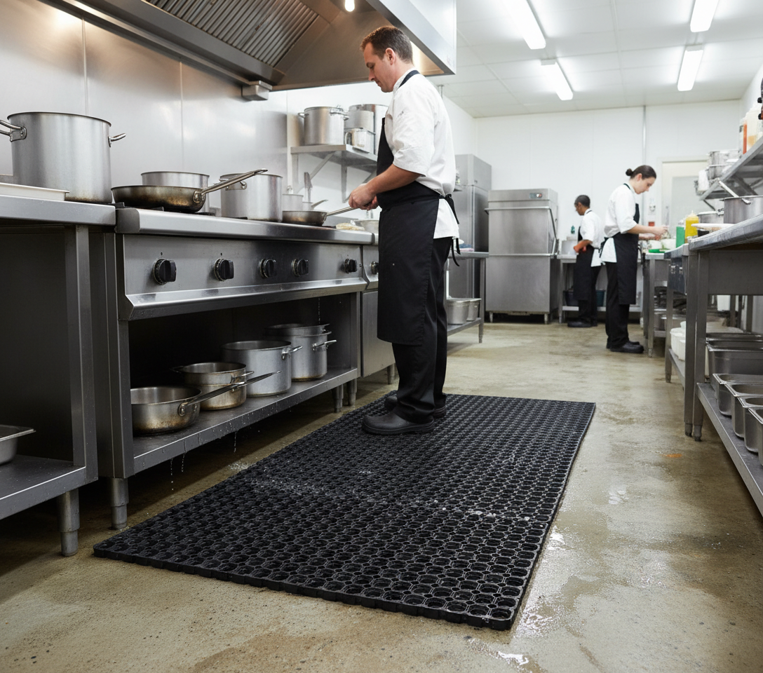 Premium Honeycomb Rubber Mat for Enhanced Safety and Cleanliness in Any Space - High-Quality Professional Grade for Industrial and Commercial Appli...