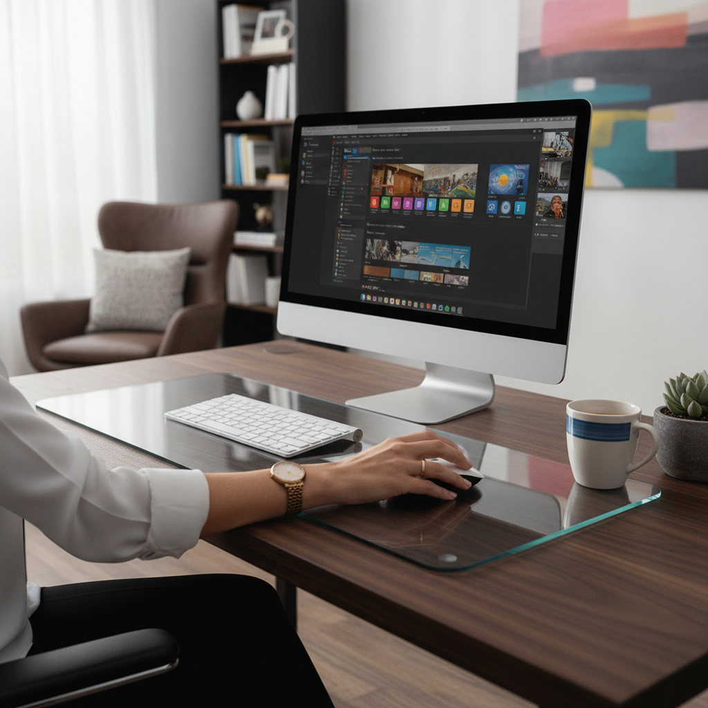 Premium Glass Desk Mat 51 x 91cm UK | Professional Workspace Protection | Rubber Matting CO