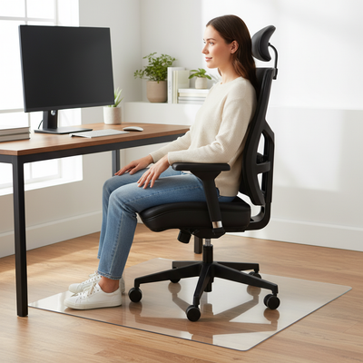 Premium Transparent Chair Mat for Hard Floors - Custom Sizes Available with High Impact Resistance and Comfort