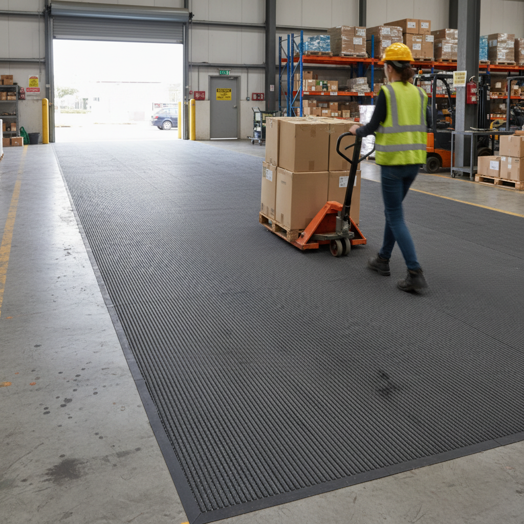 Premium Heavy Duty Entrance Roll Matting with Slip-Resistant Tread for Indoor and Outdoor Use, Easy Installation and Versatile Fit