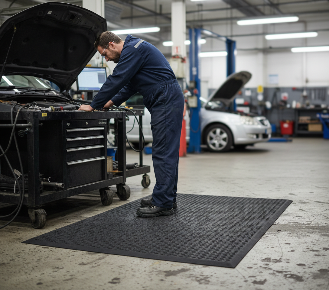 Premium Heavy Duty Anti-Fatigue Mat for Welders - Flame Resistant with Slip-Resistant Surface and Soft Foam Underlay