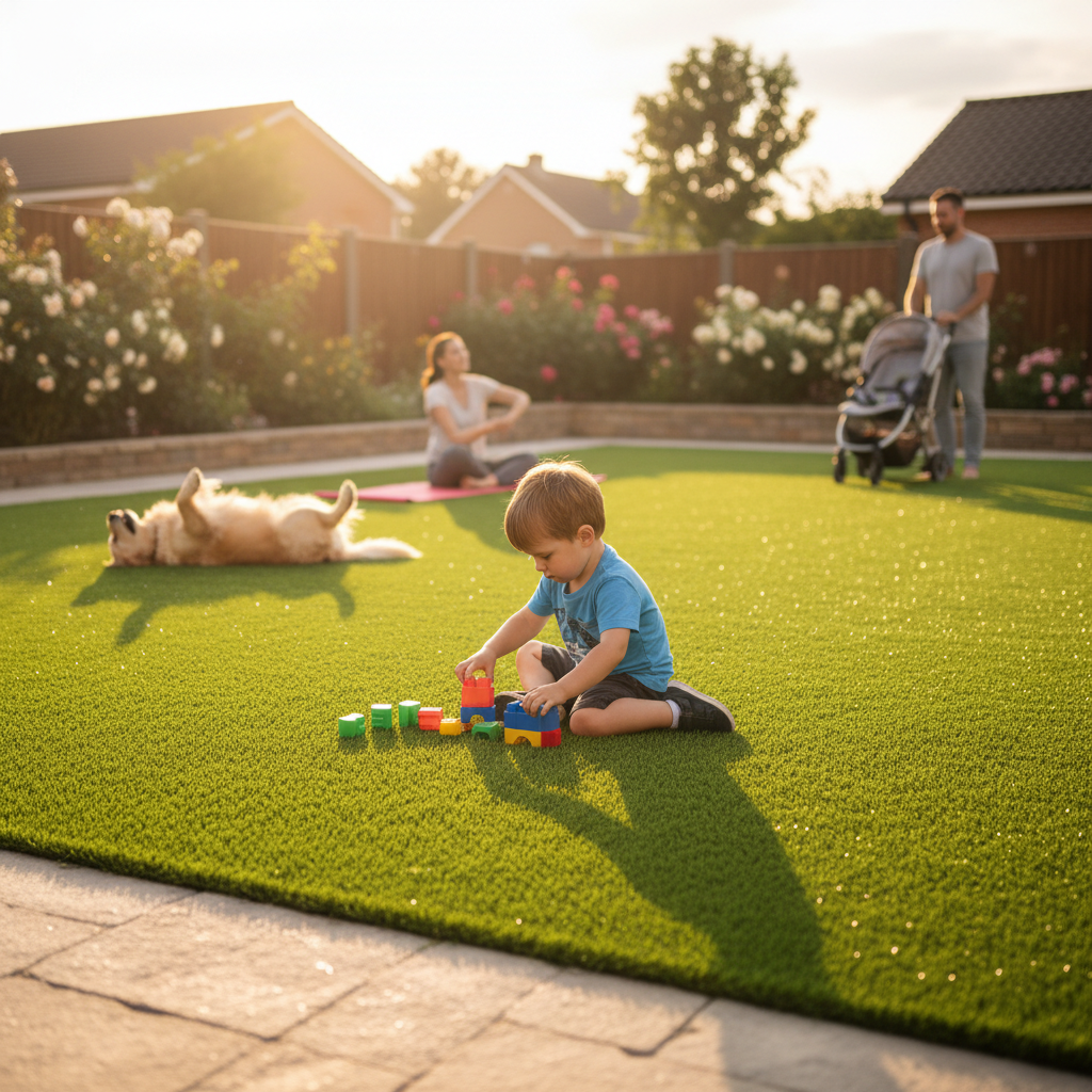 Premium 38mm Artificial Grass - Soft Pile Height, Durable, Low-Maintenance, Pet-Friendly Landscaping Solution
