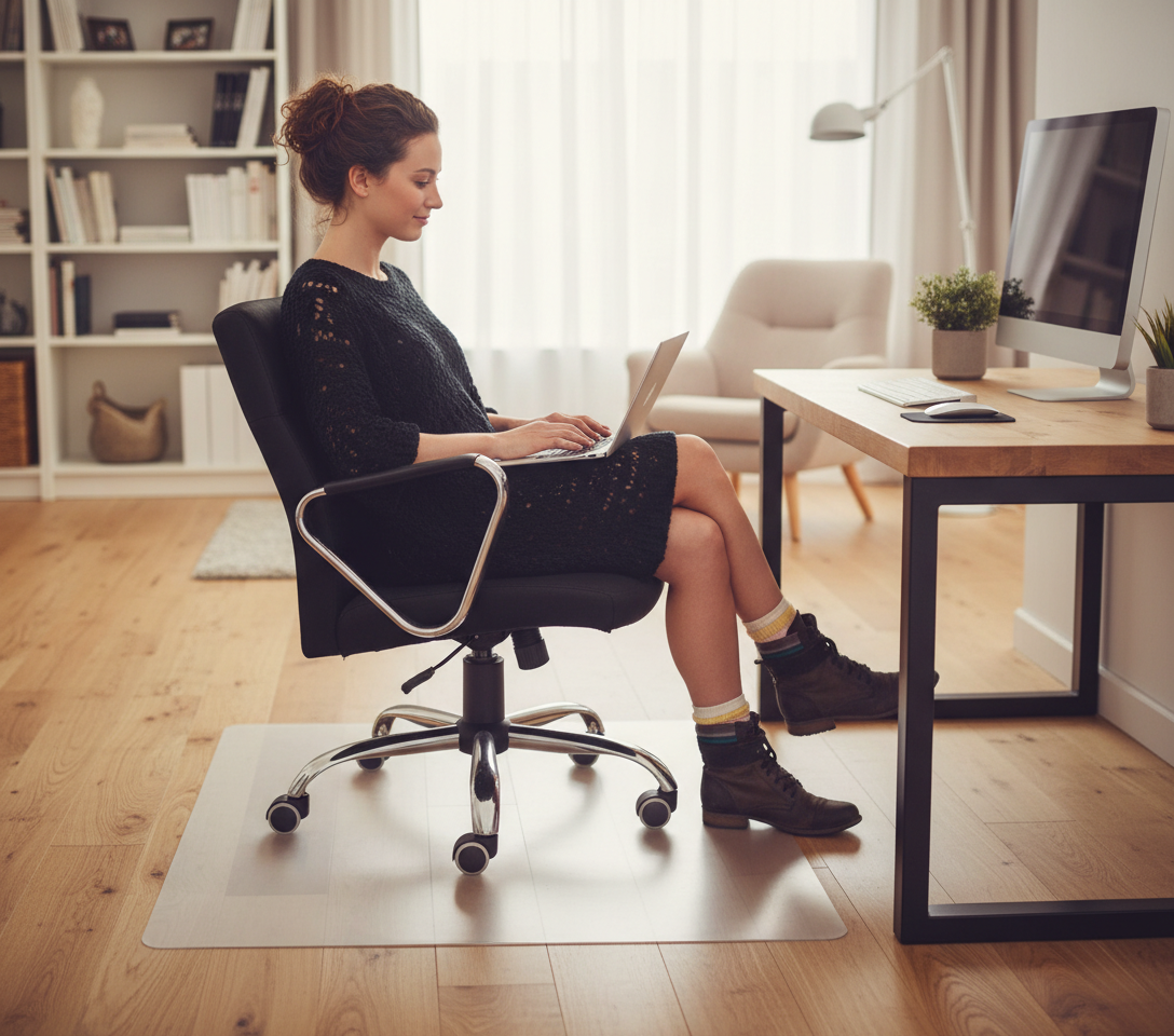Premium High-Performance Chair Mat 90cm x 120cm - Durable APET Floor Protector for Office and Home Workspaces