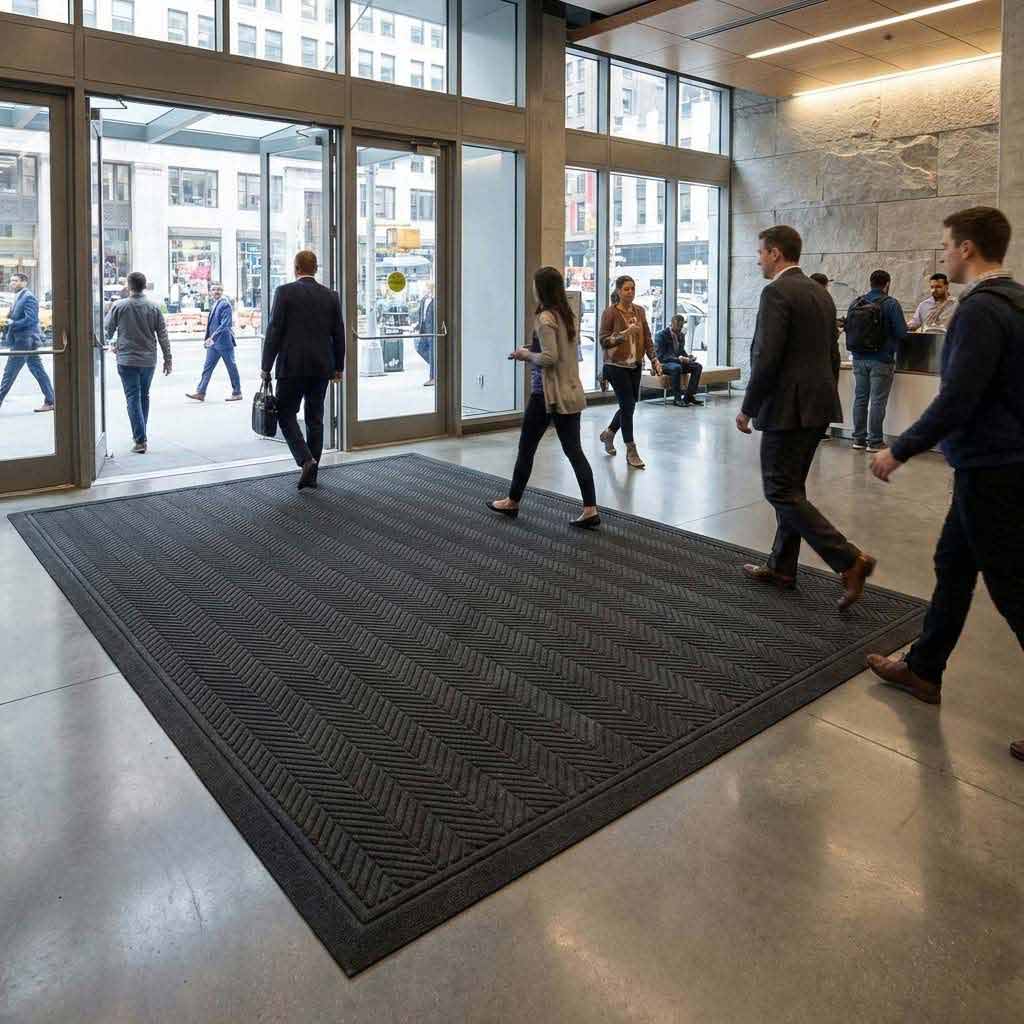 Premium Herringbone Entrance Mat UK | Heavy-Duty Bi-Level Door Mat