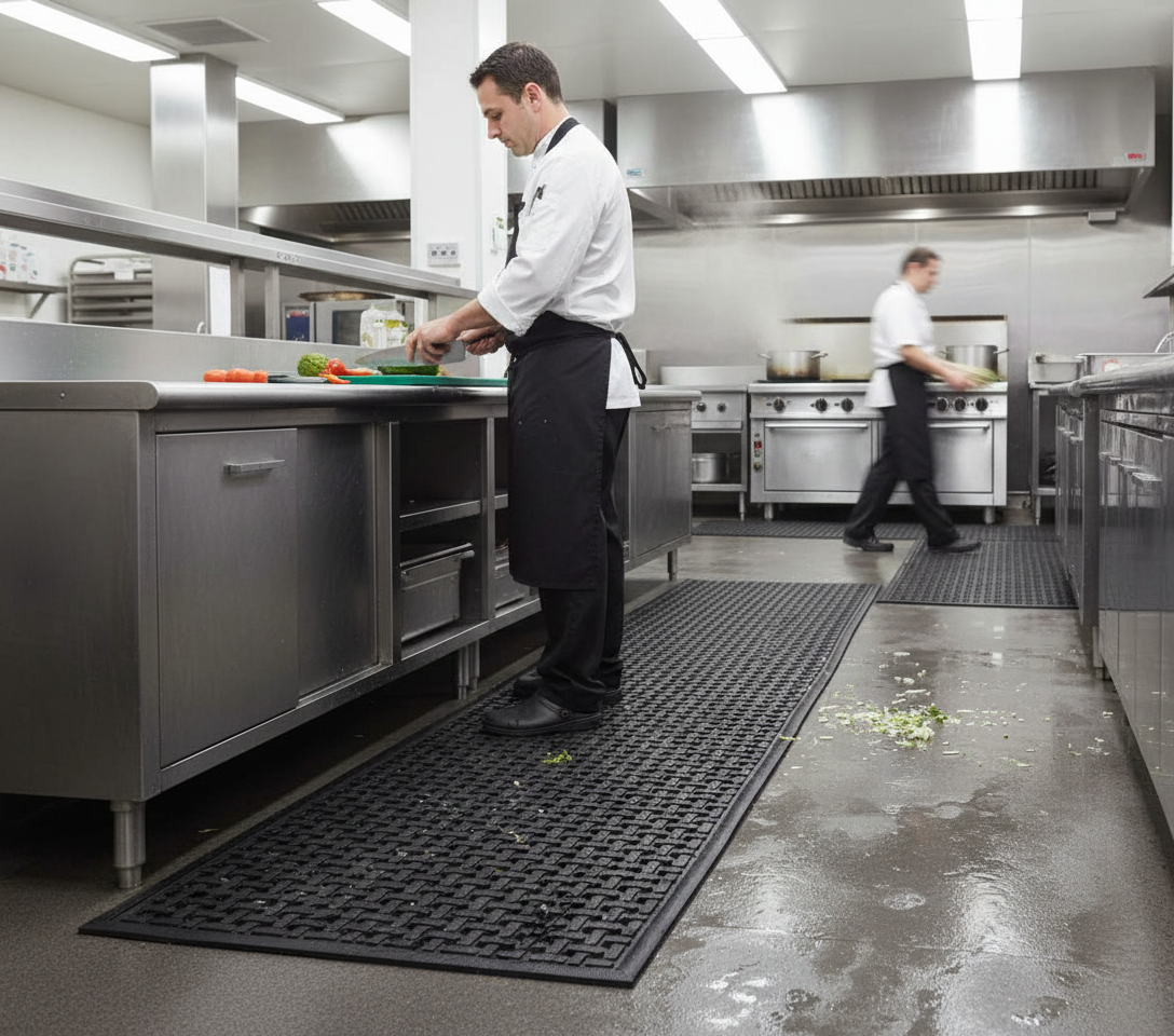 Premium Anti-Microbial Rubber Mats with Non-Slip Design for Hygiene and Safety in Various Settings