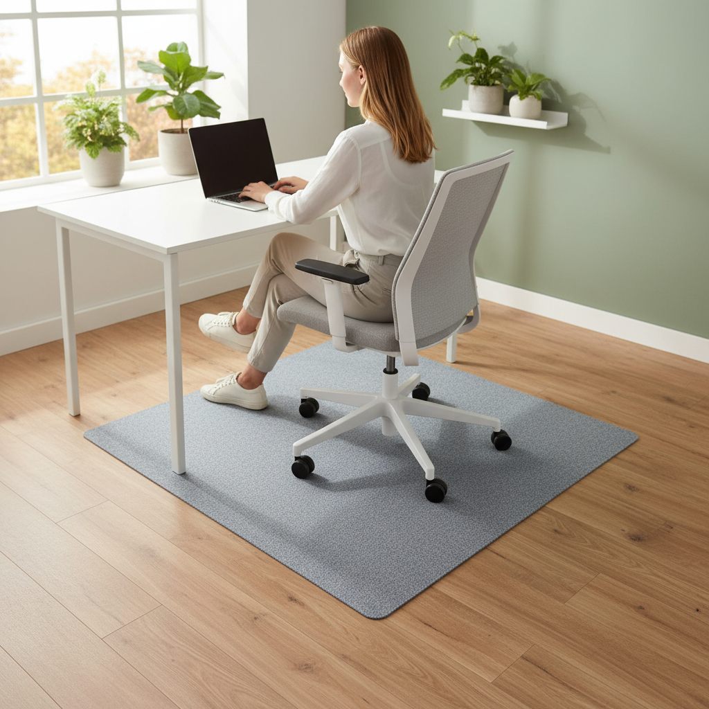 Premium Floor Protection Mat for Hard Floors - Polyester with Anti-Slip Backing and Noise Absorption - Available in Multiple Colors
