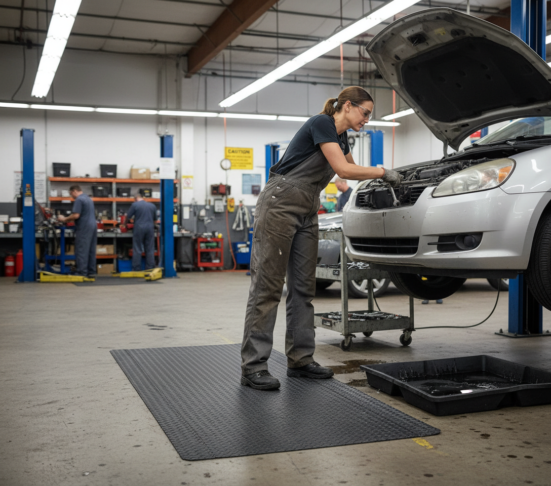 Premium Eco-Friendly Anti-Fatigue Mat with Diamond Plate Design for Enhanced Comfort and Safety