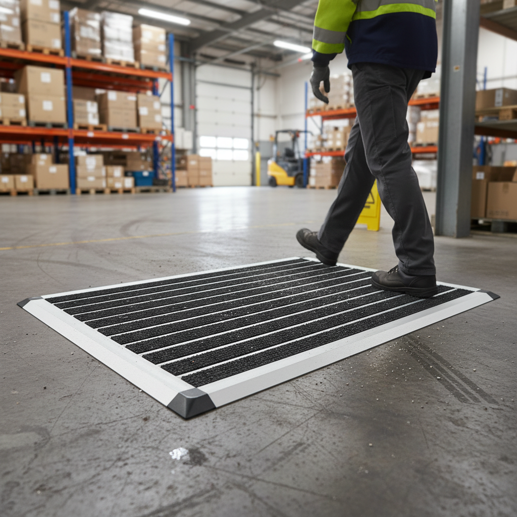 Premium Indoor Entrance Mat with Aluminium Frame and Anti-Slip Base for Moisture Control