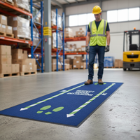 Premium Heavy Duty Social Distancing Mat with Non-Slip Backing - Eco-Friendly and Durable for High Traffic Areas
