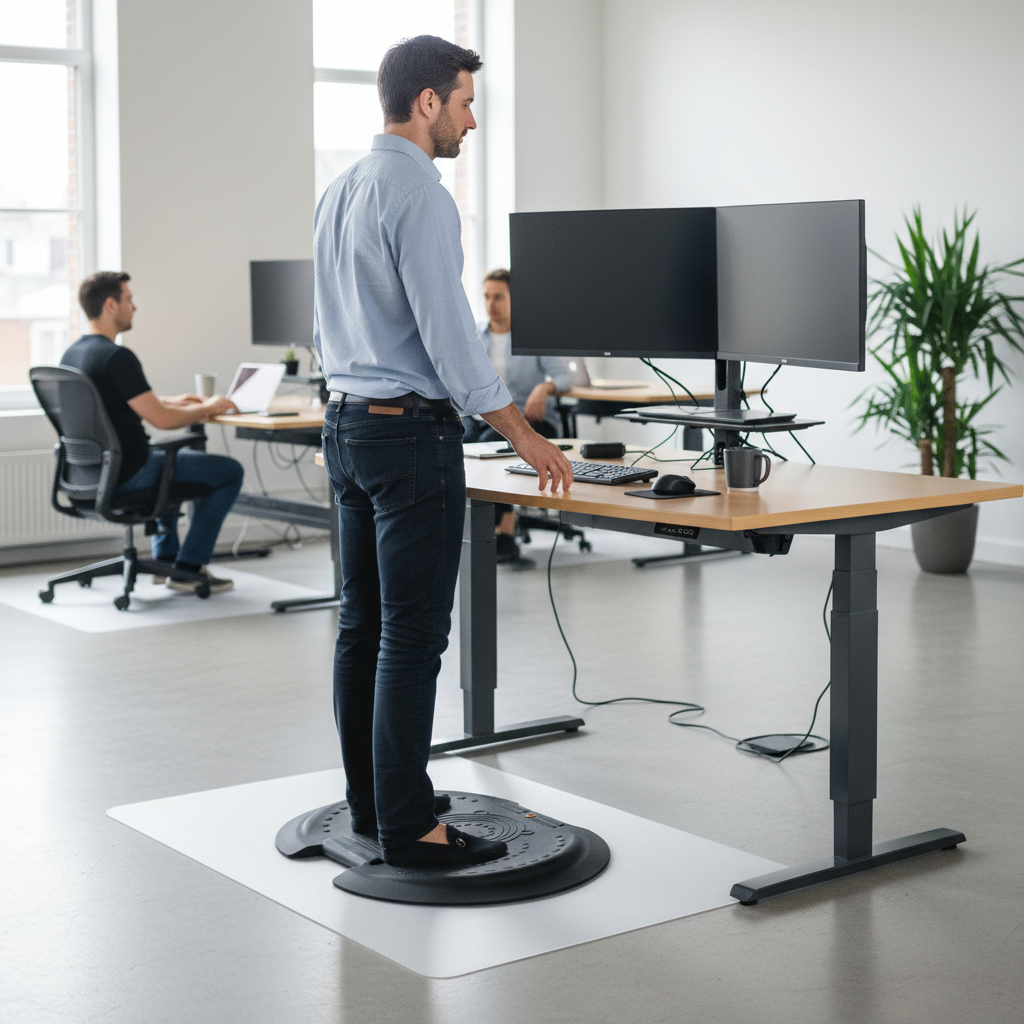 Premium Active Anti-Fatigue Standing Desk Mat, 66 x 90cm, Durable Polyurethane Construction for Ergonomic Comfort