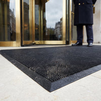 Heavy Duty Rubber Outdoor Entrance Mat UK | 14mm Bristle Scraper Door Mat, Anti-Slip, All Weather
