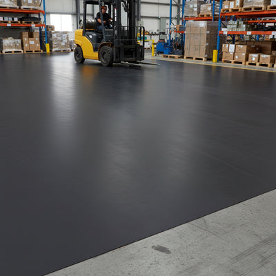Industrial Rubber Sheeting Factory Floor with Forklift - Heavy Duty Protection UK