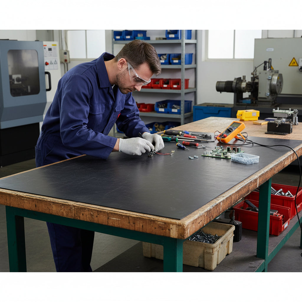 Industrial Rubber Sheeting Workbench Mat - Engineering Workshop UK