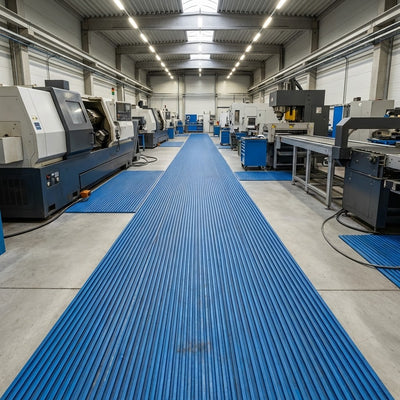 Premium Heavy-Duty Broad-Ribbed Vinyl Matting for Industrial Safety and Comfort - High-Quality Professional Grade for Industrial and Commercial App...