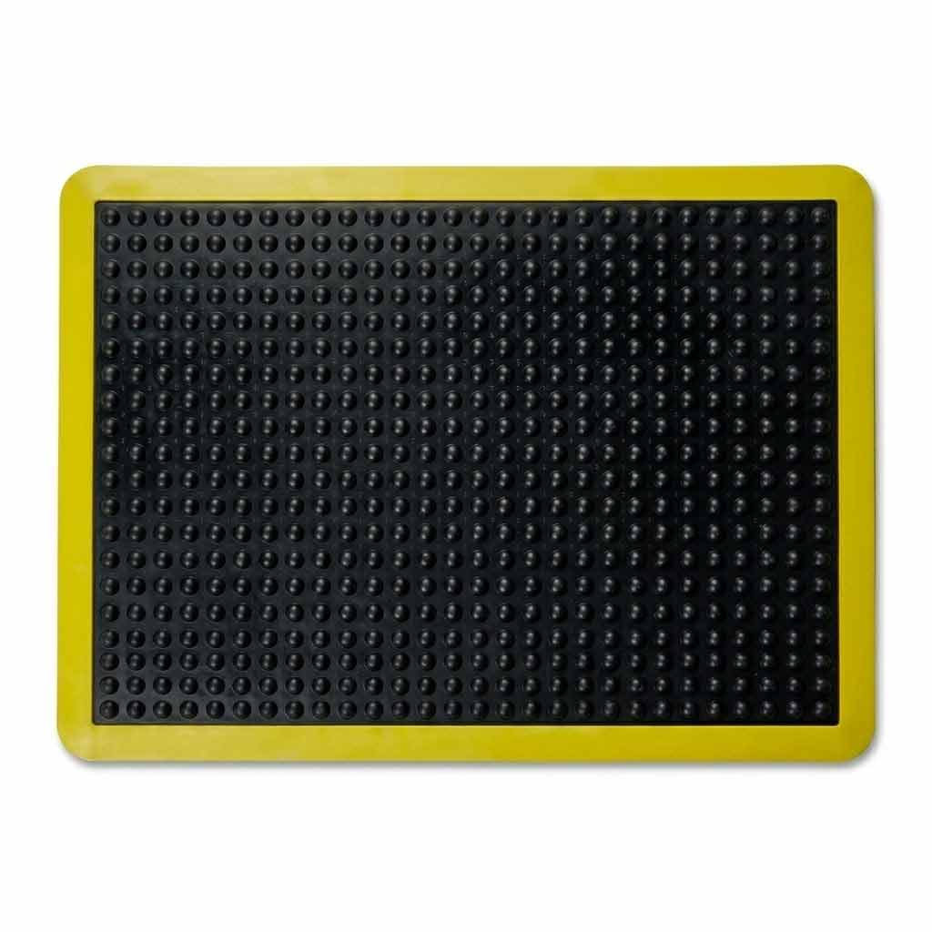 Premium Safety Anti-Fatigue Mat with Yellow Border - Ergonomic Design for Comfort and Safety in the Workplace