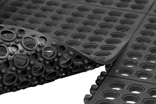 Pool Rubber Link Mats with Drainage Holes Non Slip