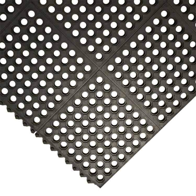 Rubber Anti Slip Industrial Mat Tile with Drainage Holes - Slip Not Co Uk