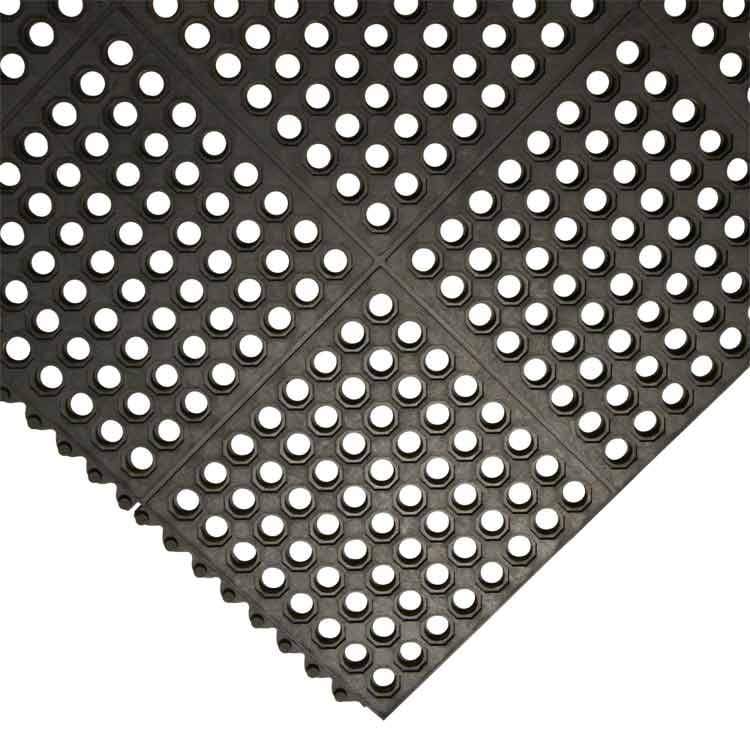 Rubber Anti Slip Industrial Mat Tile with Drainage Holes