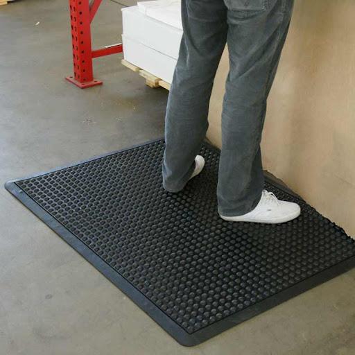 Bubble Anti-Fatigue Industrial Mat - Heavy Duty Cushioned Flooring, Non-Slip Black Surface, Ideal for Workshops, Warehouses & Workstations