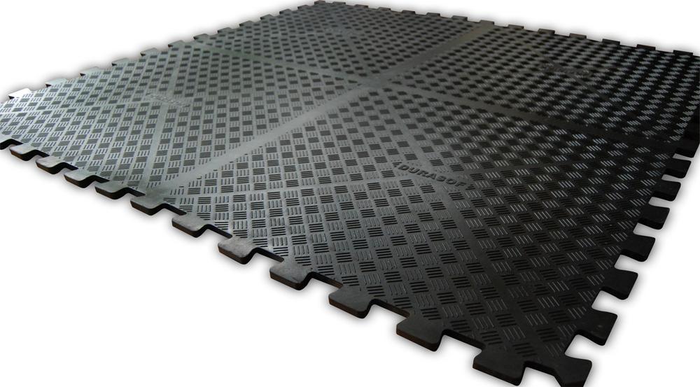 Durasof Gym Mat Heavy Duty Rubber Tiles Non Slip Shock Absorbing Flooring Ideal for Home Gym Garage Fitness Studio 50cm x 50cm