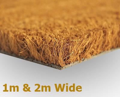 Coir Doormat Heavy Duty Plain Natural 17mm 1m And 2m Wide Any Size Mat