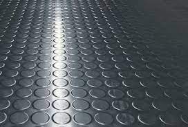 Non Slip Rubber Flooring Rolls Studded Dot Penny Pattern Heavy Duty Rolls Cut Lengths